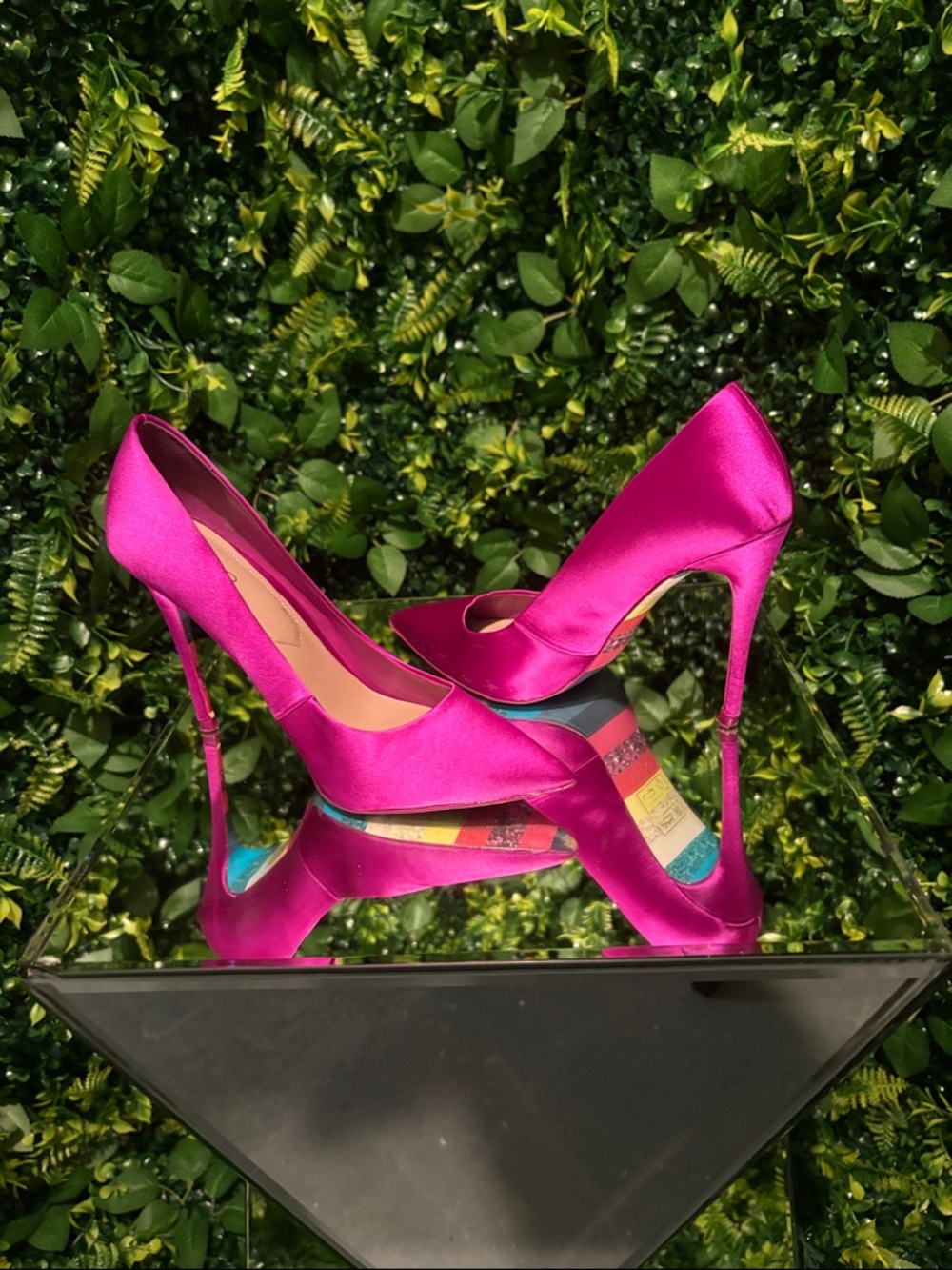 ALDO Magenta Satin Pointed-Toe Stiletto Pumps - Women